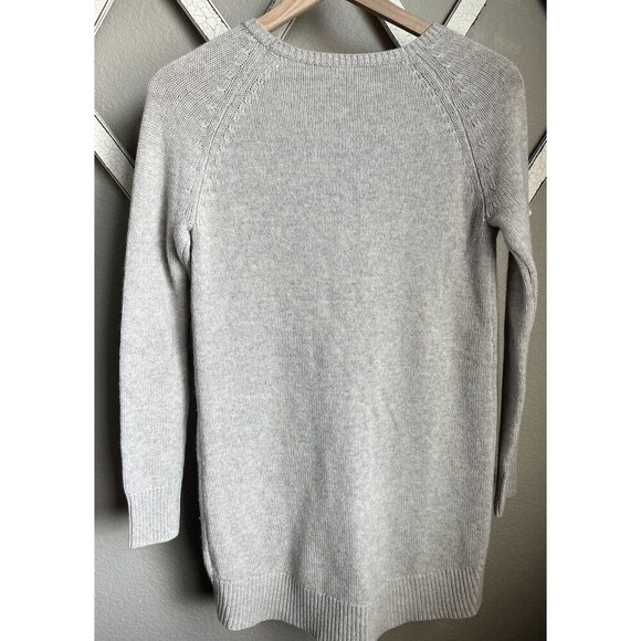Garnet Hill Women's size XS 100% Cashmere Cable Knit Tunic Sweater - Gray - Picture 7 of 9